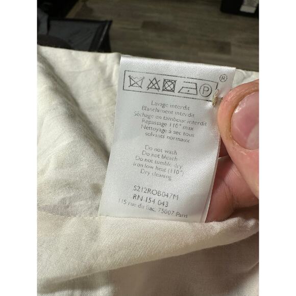 Sezane Lauretta Cream Casablanca Plaid Wool Blend Flannel Maxi Dress Size 42/10 - Picture 6 of 16